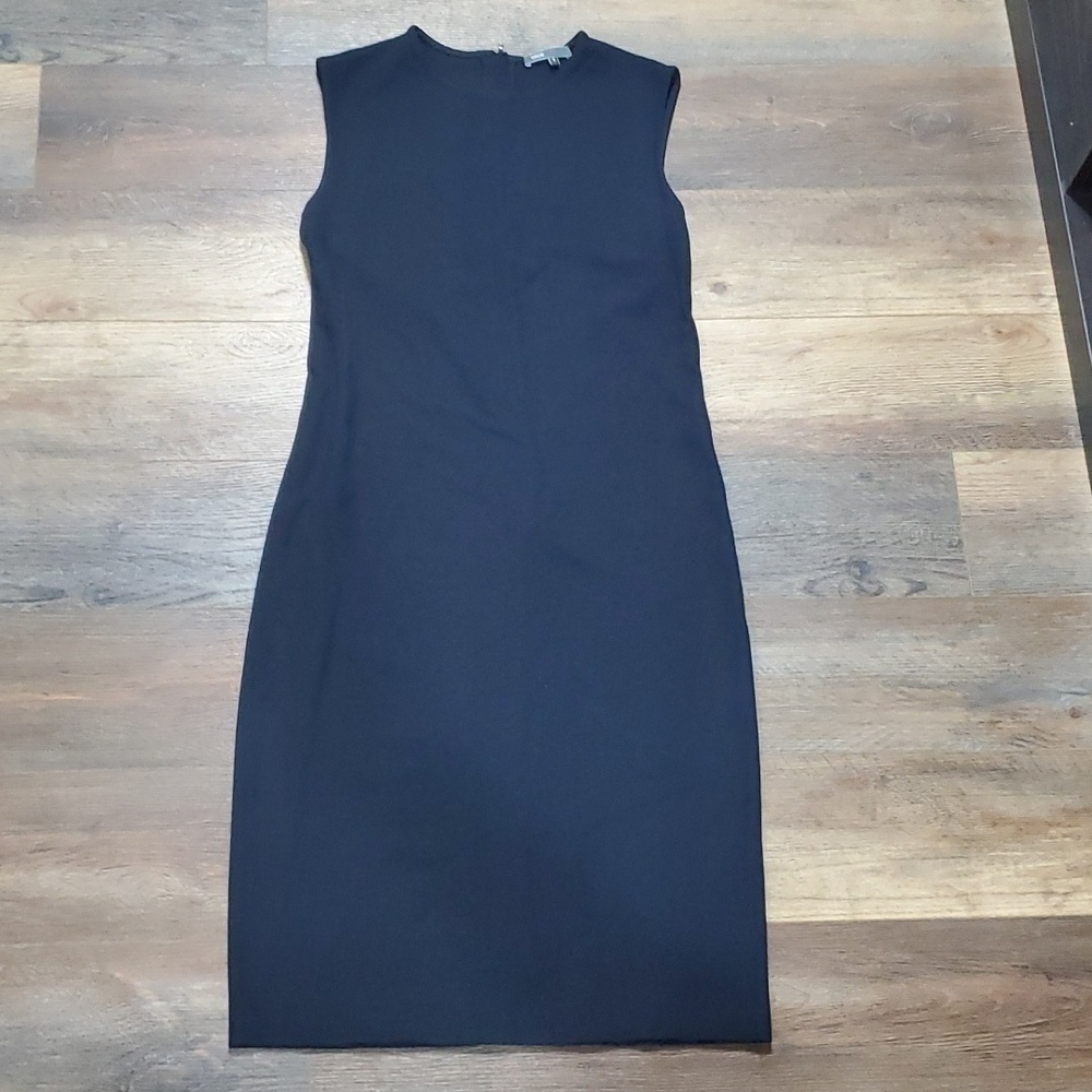 Vince ribbed stretch knit sleeveless classic staple dress